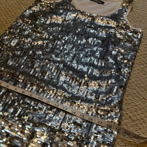 Club Monaco Silver Sequin racer-back Swing Dress - Picture 6 of 10